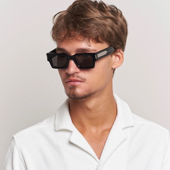 NEW SL572 001 SAINT LAURENT UNISEX BLACK SQUARE SUNGLASSES SL 572 001 - Picture 7 of 12